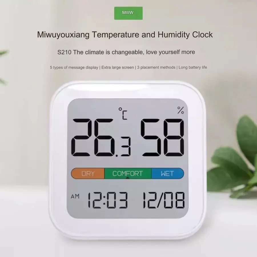Xiaomi MIIIW Comfort Temperature And Humidity Clock S210