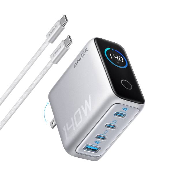Anker Zolo 140W Laptop Charger  4-Port PD 3.1 with Touch Control USB-C Cable (B2697)