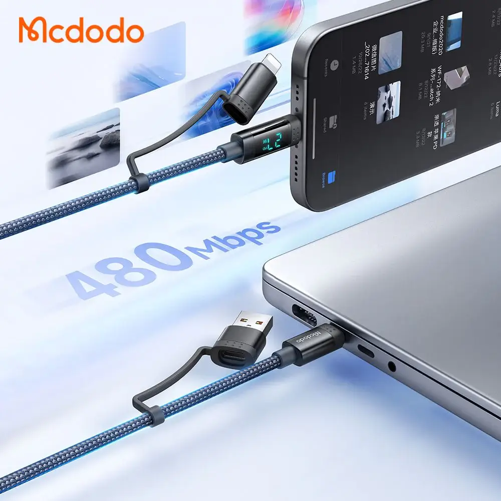 Mcdodo 4 in 1 Charging Cable with LED Watt Display (CA-199)