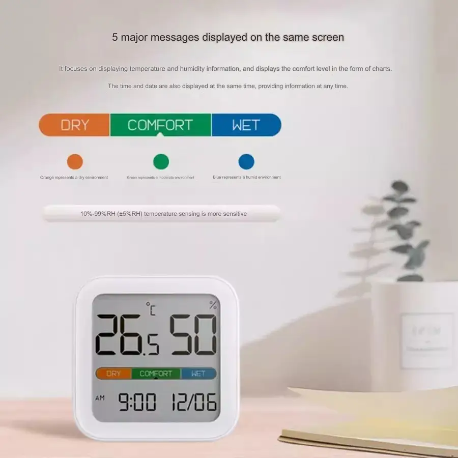 Xiaomi MIIIW Comfort Temperature And Humidity Clock S210