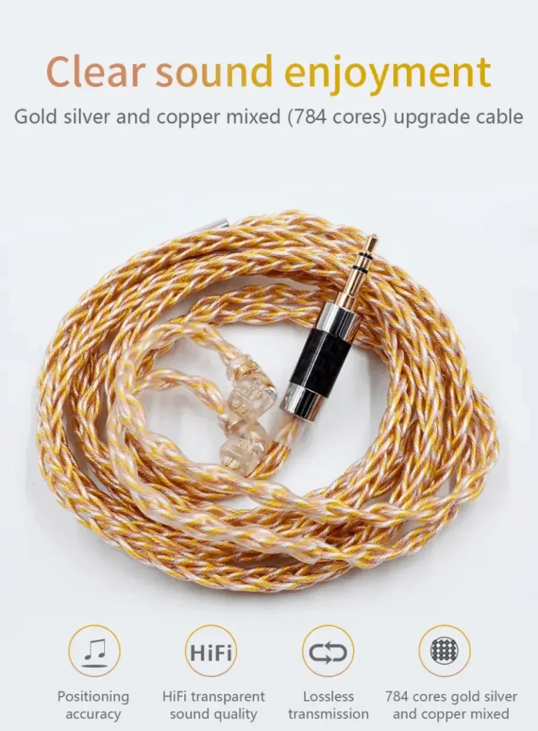 KZ 784 Cores Gold Silver And Copper Mixed Upgrade Cable