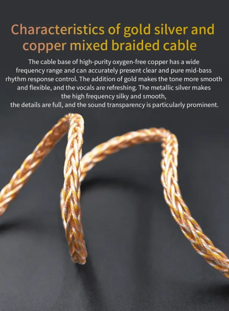 KZ 784 Cores Gold Silver And Copper Mixed Upgrade Cable