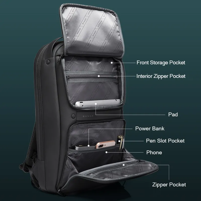 BANGE 7261 Men Waterproof Business Computer Backpack