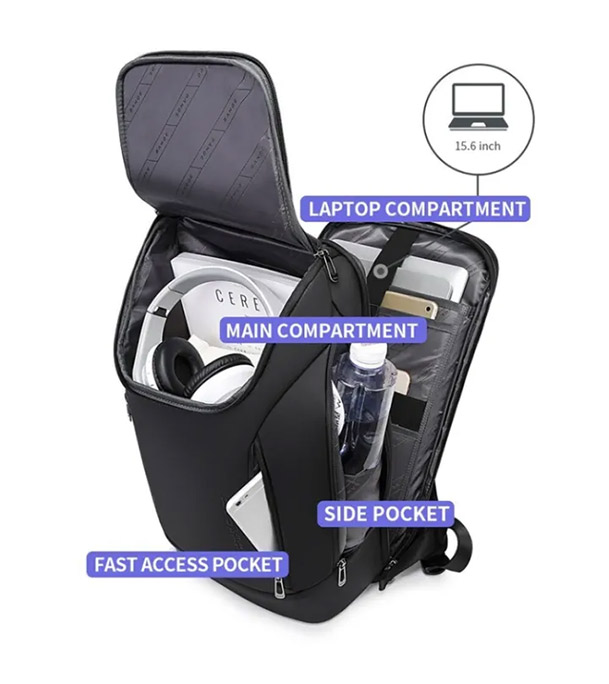 BANGE BG 2517 Premium Backpack Anti Theft Water Repellent Fabric Laptop Bag With USB Charging