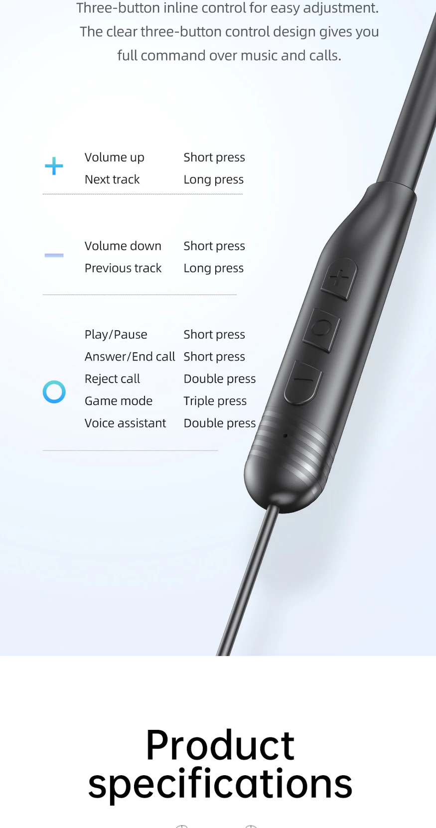 Awei G83BL Neckband Bluetooth Earphones