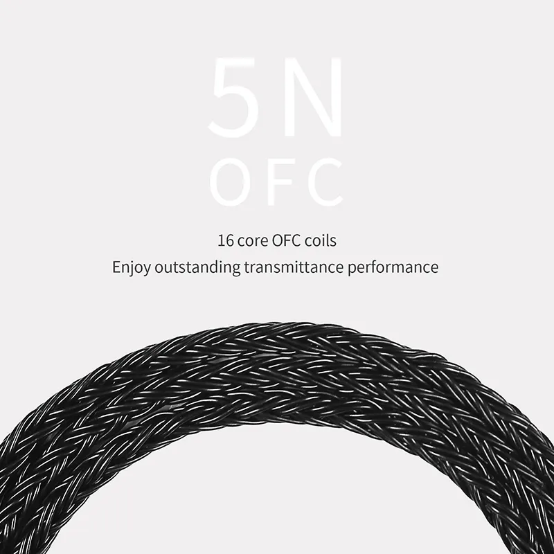 JCALLY JC16S 16 Core OFC Upgrade Cable with Mic HIFI Earphones