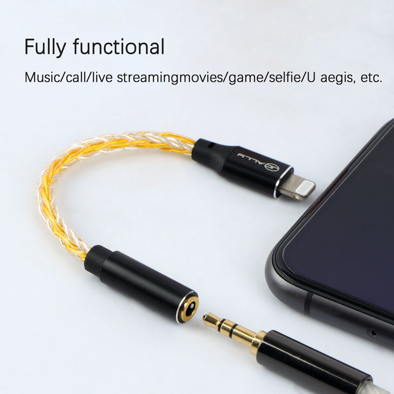 JCALLY JM08L HiFi Earphone Amplifier 3.5mm to Lightning Earphone Adapter with MFI Certification