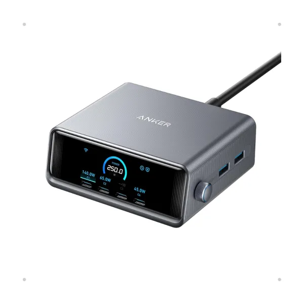 Anker Prime 250W GaN USB-C Charging Station 6-Port with LCD Display (A2345) Anker Prime 250W GaN USB-C Charging Station 6-Port with LCD Display (A2345)