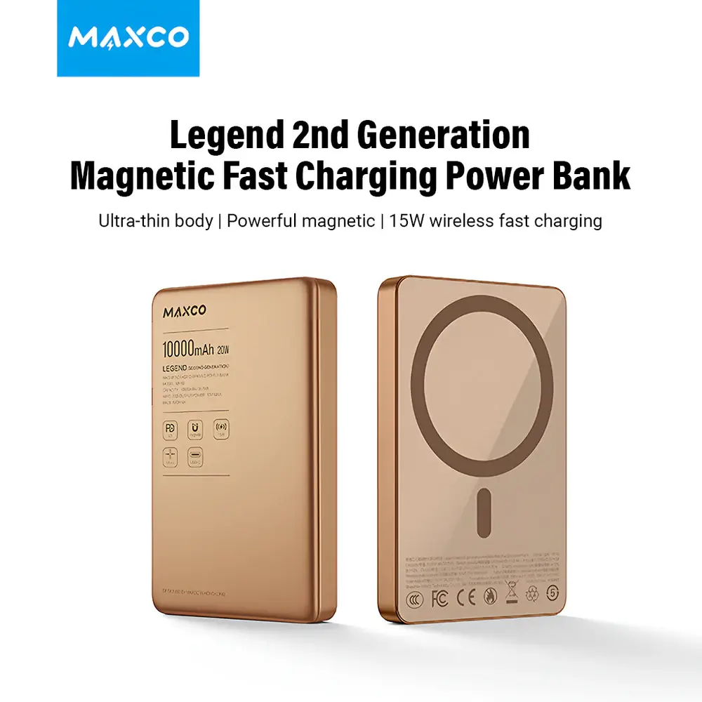 MAXCO MP39 10000mAh Legend 2 Magnetic Wireless Charging Power Bank