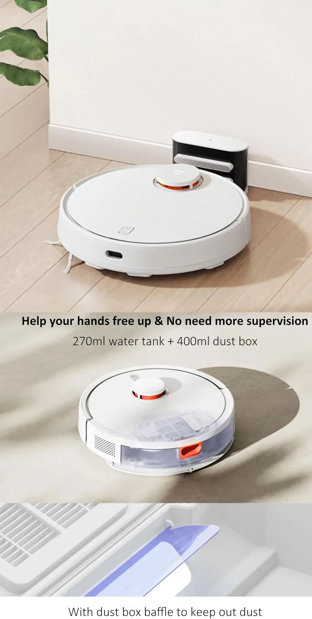 XIAOMI MIJIA Robot Vacuum Mop 3C Enhanced Edition Cyclone Suction