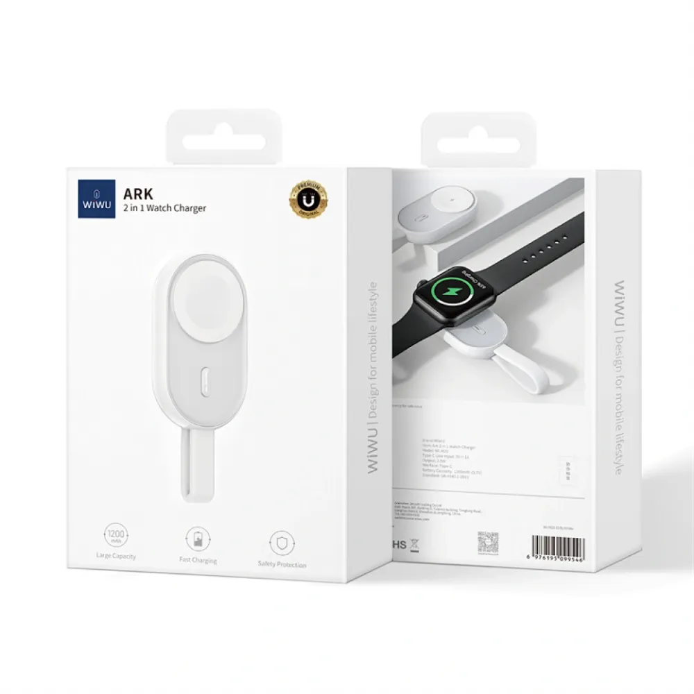 WiWU ARK 2 in 1 Watch Charger
