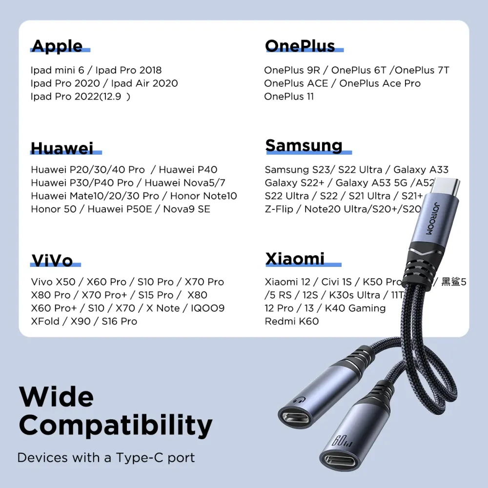 JOYROOM SY C03 2 in 1 Audio Adapter