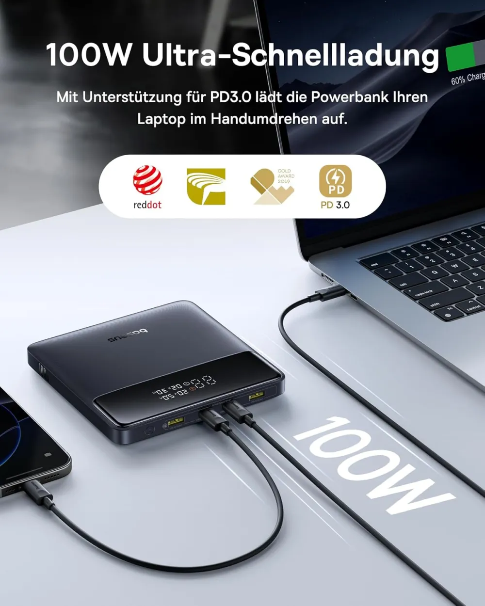 Baseus H1 Slim 100W 20000mAh Power Bank