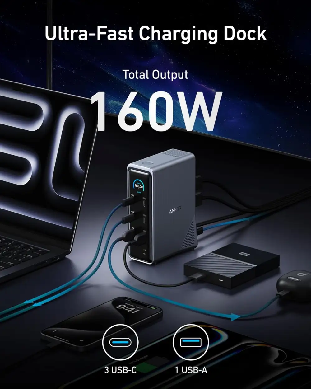 Anker Prime 14-in-1 160W Dual Display Charging Docking Station