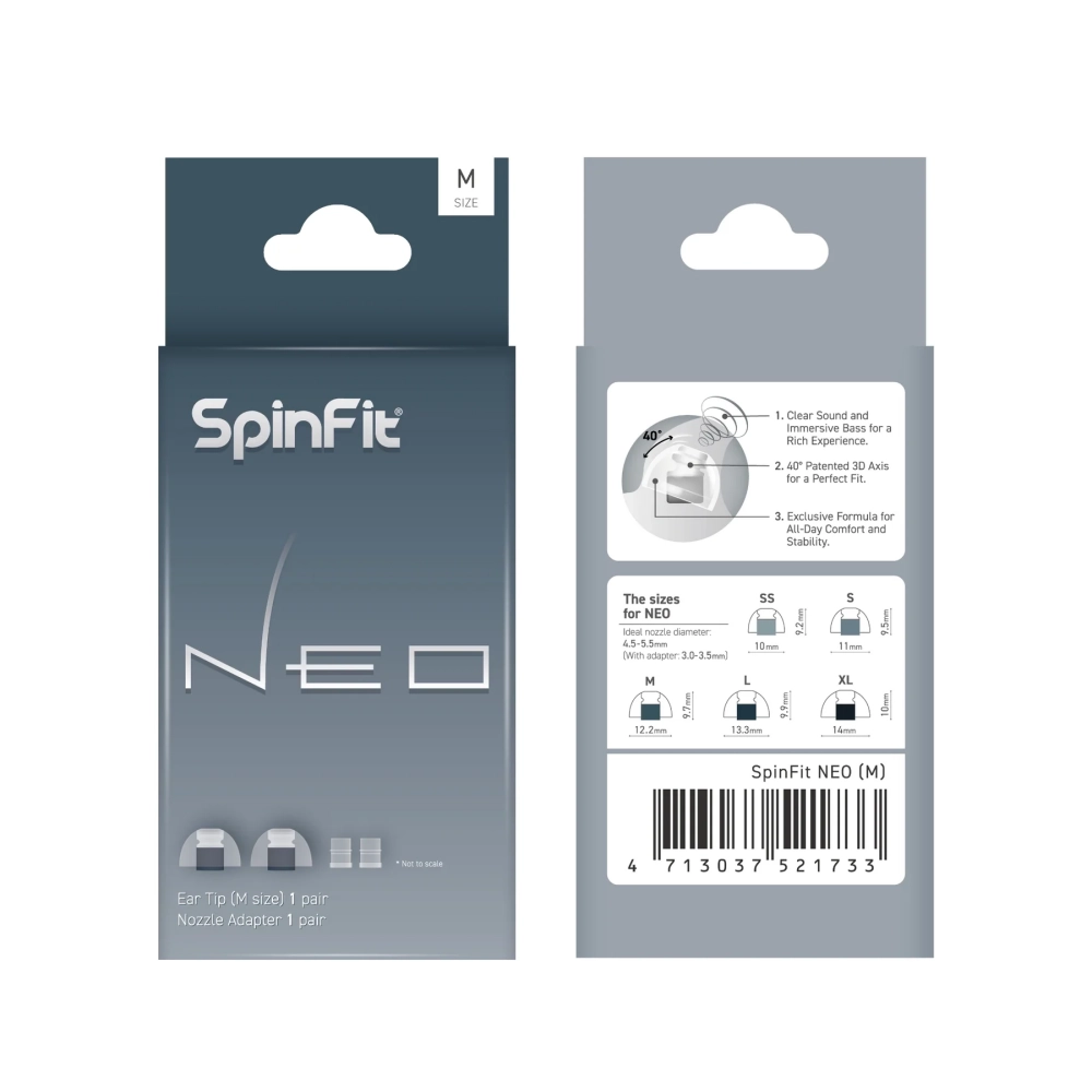 SpinFit NEO Silicone Patented Eartips
