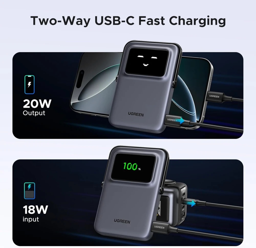 UGREEN PB571 (35605B) 20W 5000mAh Magnetic Wireless Power Bank