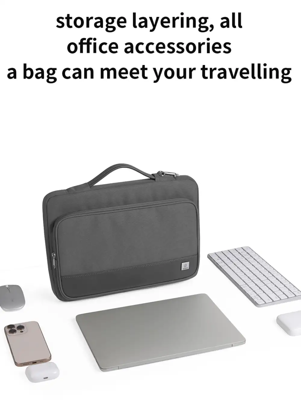 WiWU Cozy Classic Waterproof Polyester Laptop Sleeve Anti-drop Design HandBag