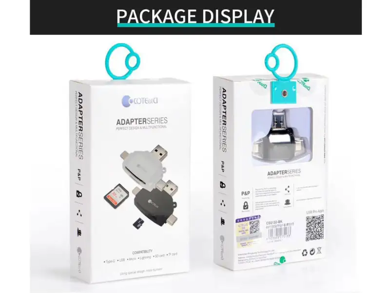 Coteci CS5132 BK 4IN1 CARD READER(SD/TF)