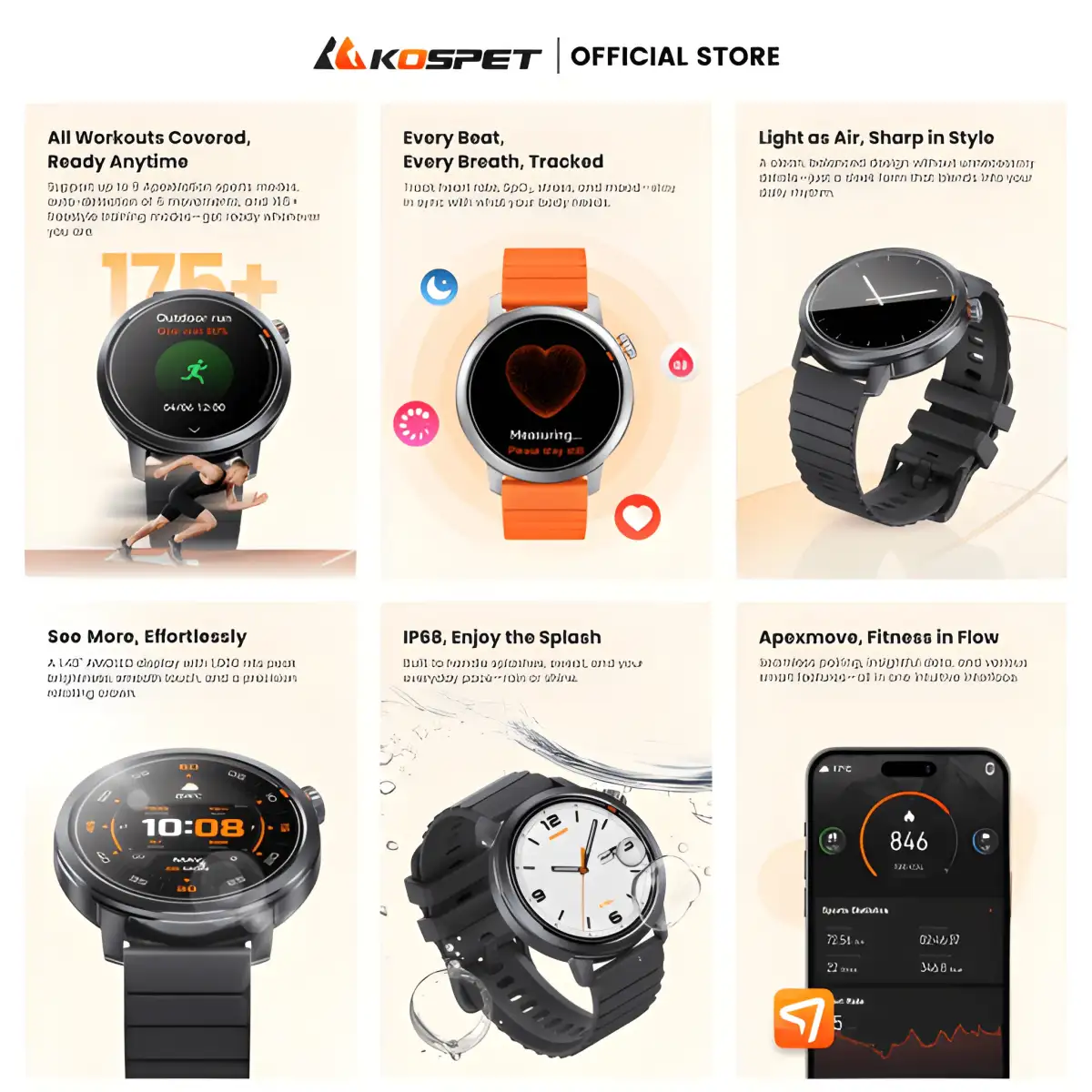 Kospet ORB BT calling Smart Watch