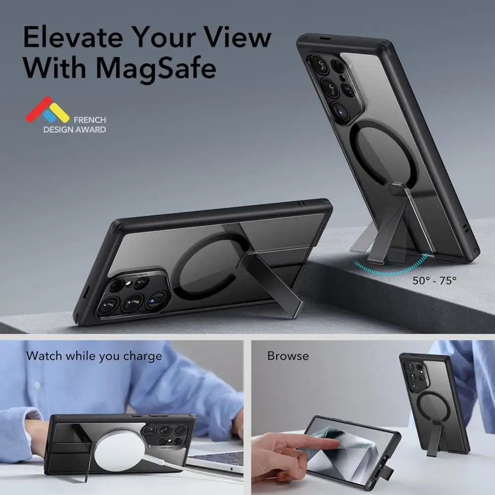 ESR Boost Flickstand HaloLock MagSafe Kickstand Case for Samsung S24 Ultra