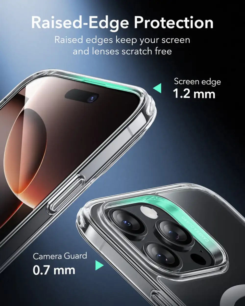 ESR HaloLock Classic Hybrid Case with Camera Control for iPhone 16 Series—Clear/Black
