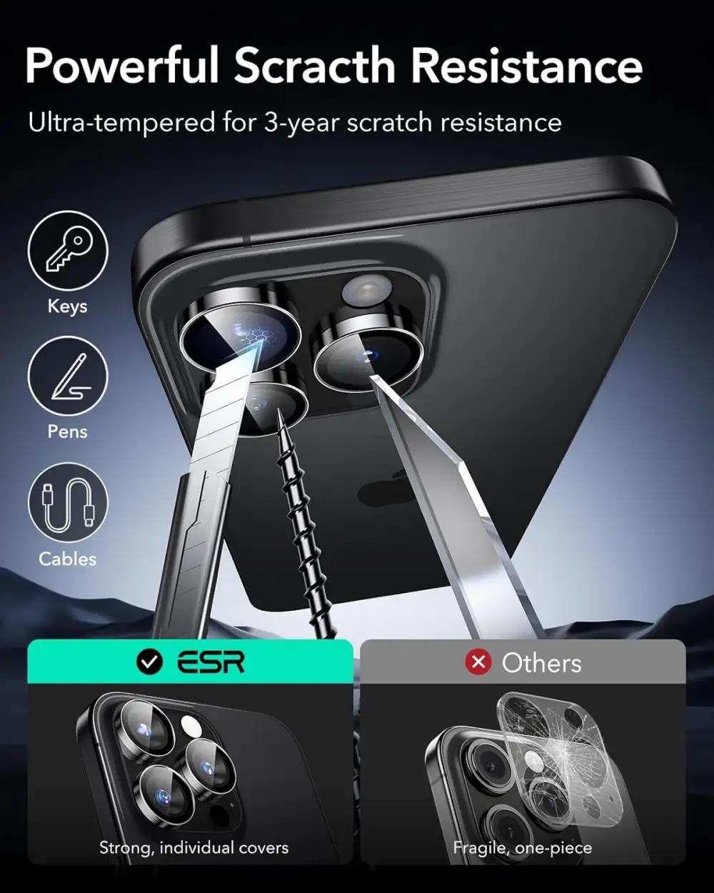 ESR Armorite Individual Camera Lens Protector for iPhone 14/15/16 Series