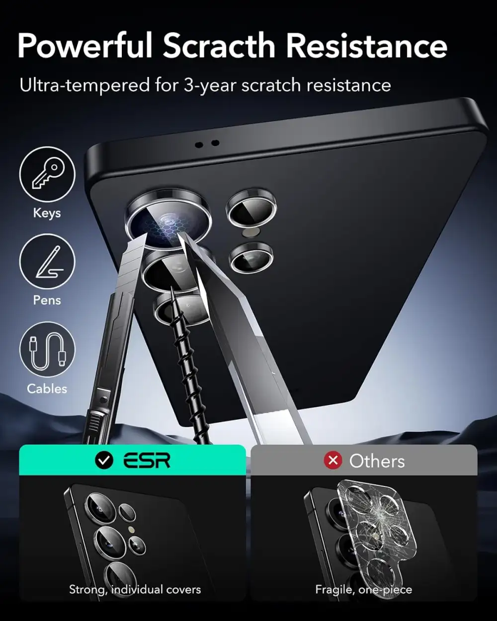 ESR Armorite Camera Lens Protectors for Galaxy S25 Ultra