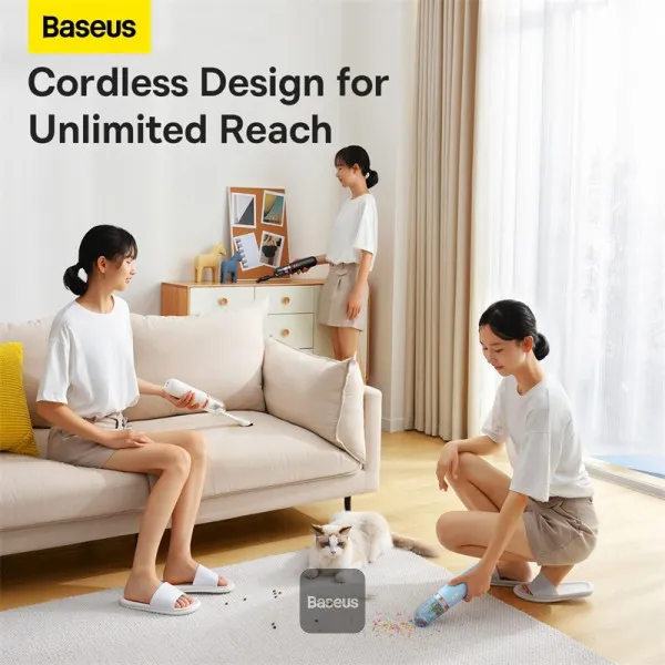 Baseus A2Pro Car Vacuum Cleaner – 6000PA Powerful Suction, Cordless & USB-C Rechargeable
