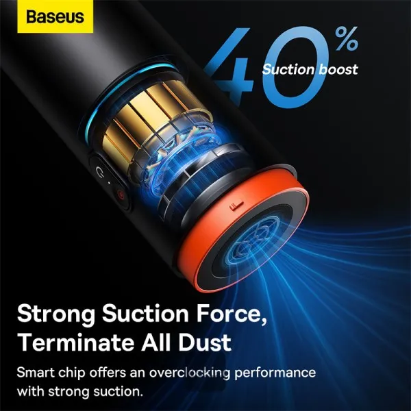 Baseus A2Pro Car Vacuum Cleaner – 6000PA Powerful Suction, Cordless & USB-C Rechargeable