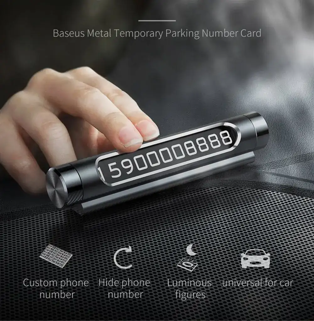 Baseus All Metal Temporary Parking Number Plate (dual-number version)