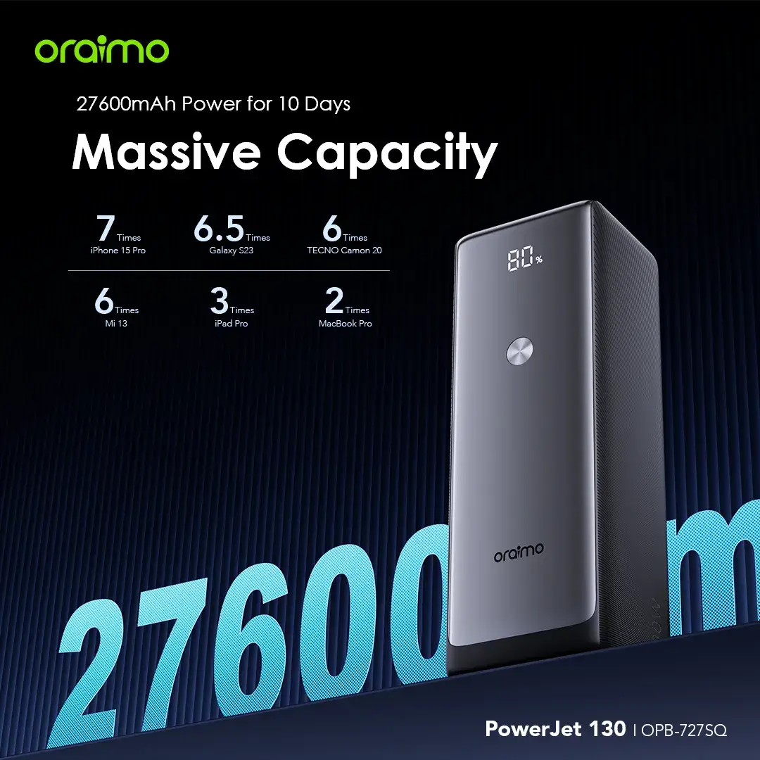 Oraimo PowerJet 130 27600mAh 130W Power Bank