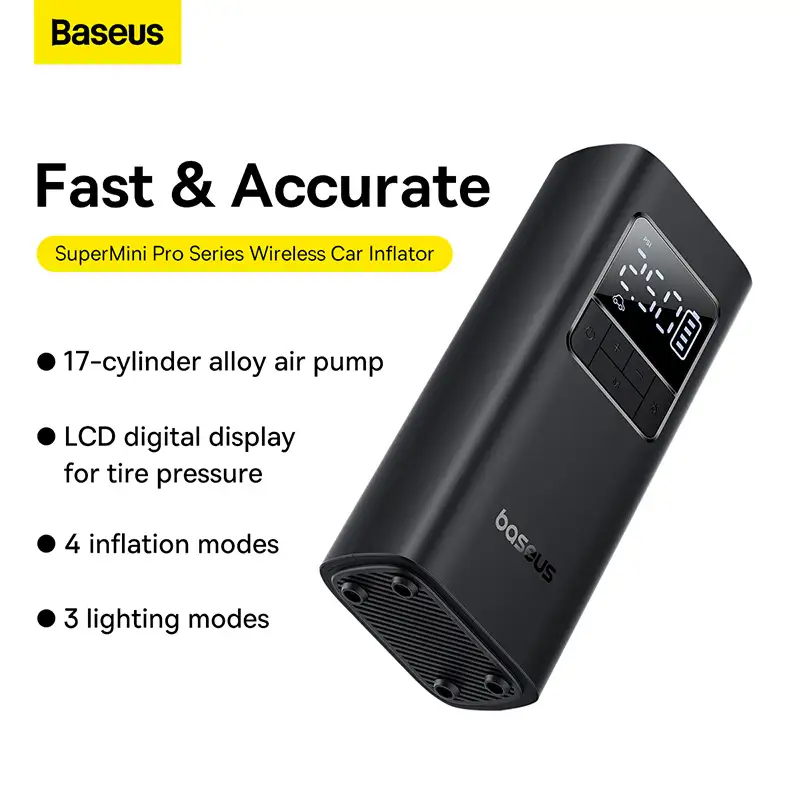 Baseus Inflator Super Mini Pro Series 4000mAh Wireless Car Tire Pumper Inflator