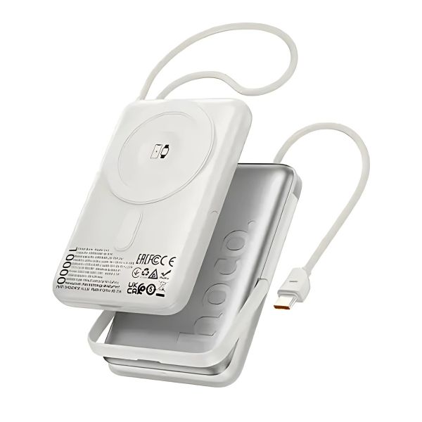 Hoco Q43 10,000mAh 20W Magnetic Wireless Power Bank with Attached Cable & Foldable Stand
