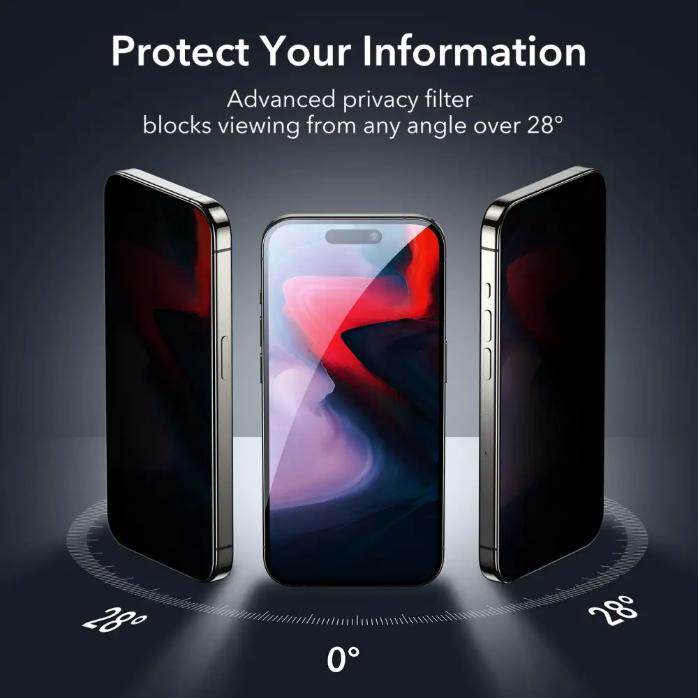 ESR Tempered Glass Privacy Screen Protector for iPhone 15 Series