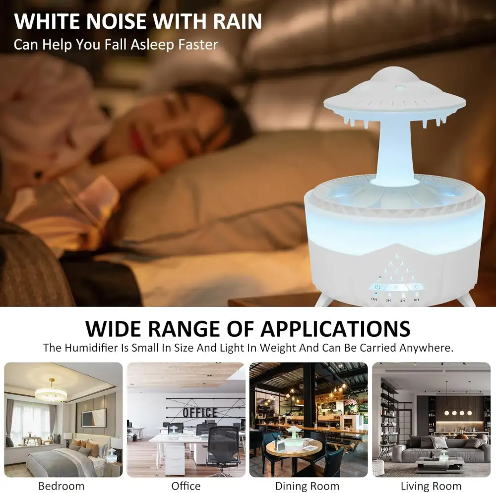 Rain Cloud Humidifier Water Drip, Essential Oil Diffuser with multi-Colors LED Lights