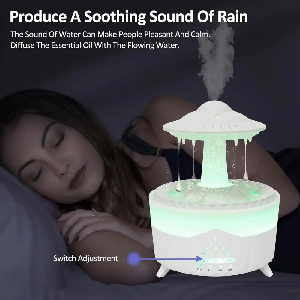 Rain Cloud Humidifier Water Drip, Essential Oil Diffuser with multi-Colors LED Lights