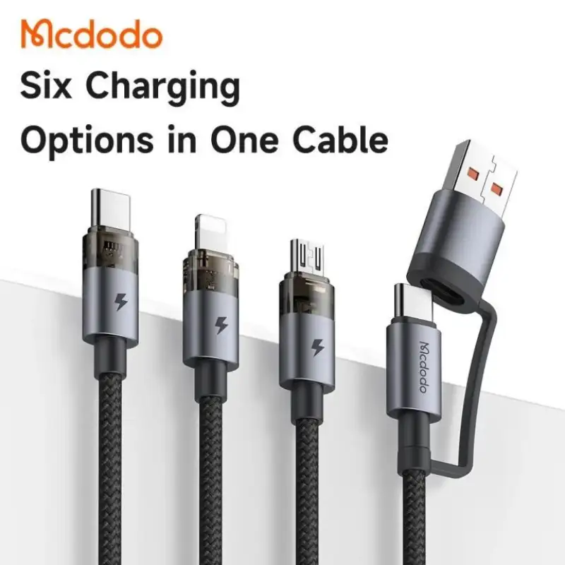 Mcdodo CA7260 6in1 100W Transparent Cable with Charging Light