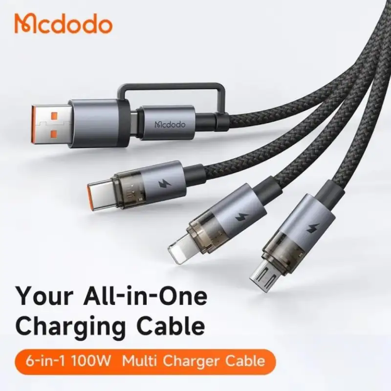Mcdodo CA7260 6in1 100W Transparent Cable with Charging Light