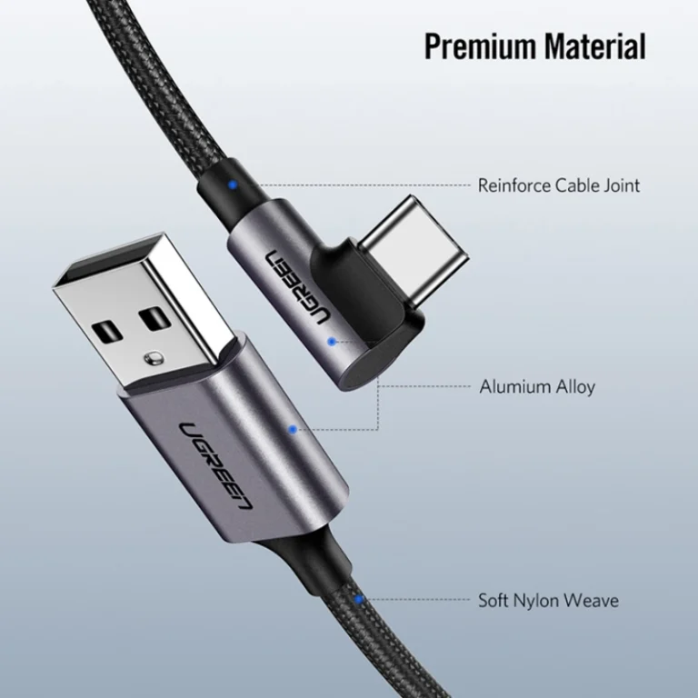UGREEN US284 Right Angle USB-A to USB-C Cable 1m-50941