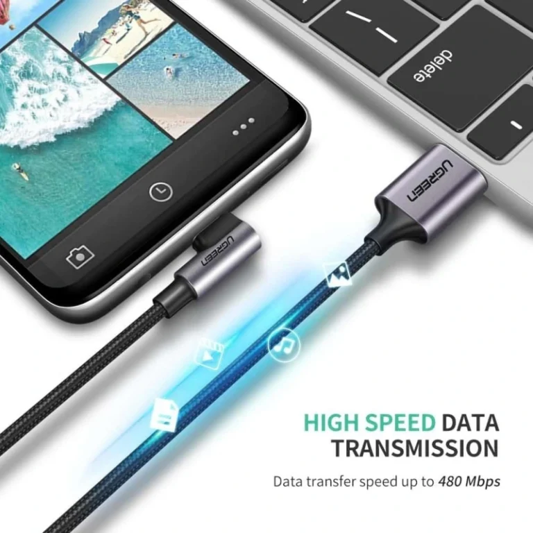 UGREEN US284 Right Angle USB-A to USB-C Cable 1m-50941