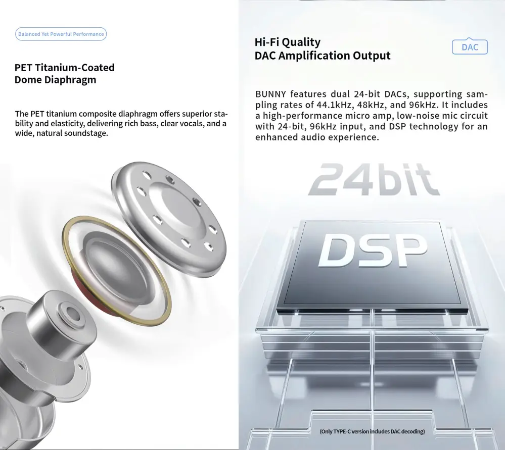 TANCHJIM BUNNY DSP Edition Dual Chamber Dynamic Driver IEM