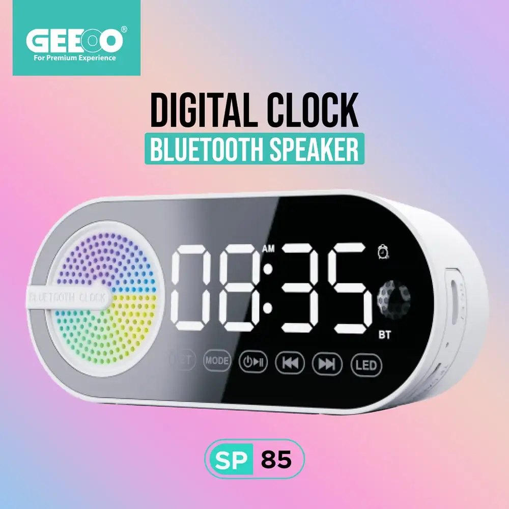 GEEOO SP85 Digital Clock Bluetooth Speaker