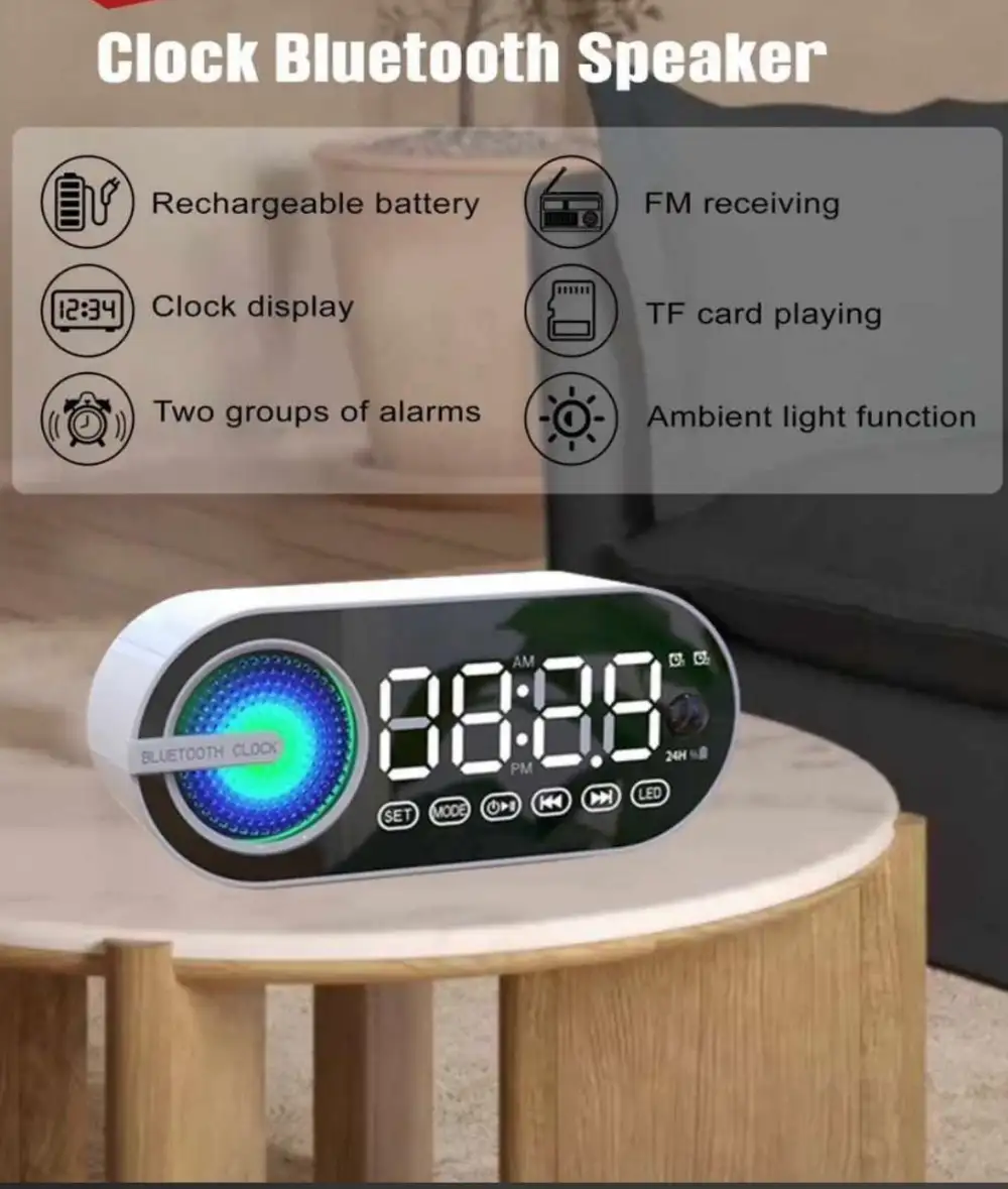 GEEOO SP85 Digital Clock Bluetooth Speaker