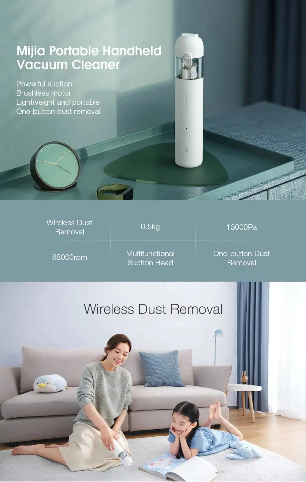 XIAOMI Mijia Handheld Vacuum Cleaner Portable Handy Vacuum Cleaner
