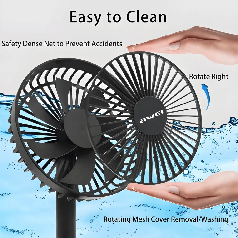 Awei F30 Mini Portable Rechargeable Desk Stand Fan