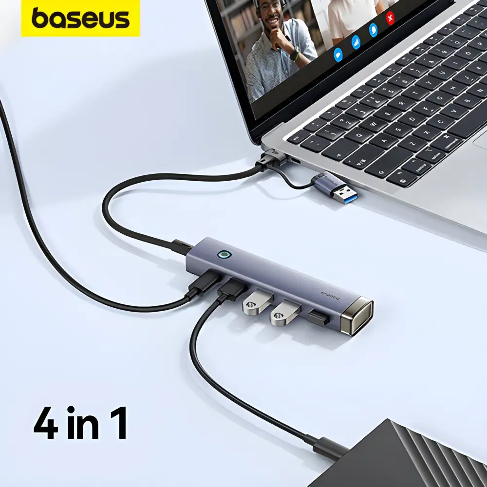 Baseus UltraJoy Series 4-Port HUB 10GBPS Data Transfer