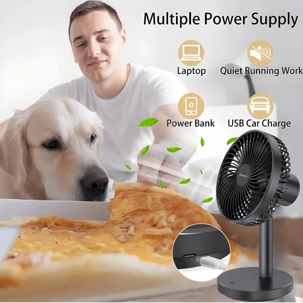 Awei F30 Mini Portable Rechargeable Desk Stand Fan