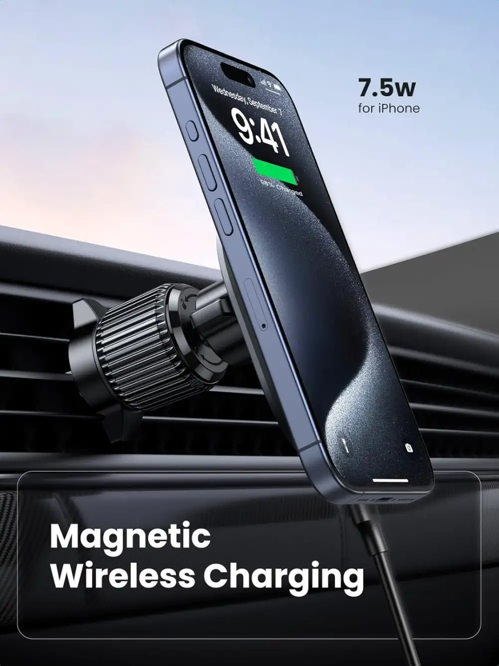 UGREEN CD345 (25925) 15W Magnetic Wireless Car Charger