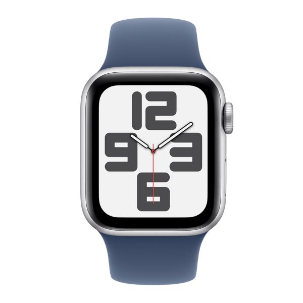 Apple Watch SE 2nd Gen GPS 40mm Silver Case with Denim Sport Band M/L