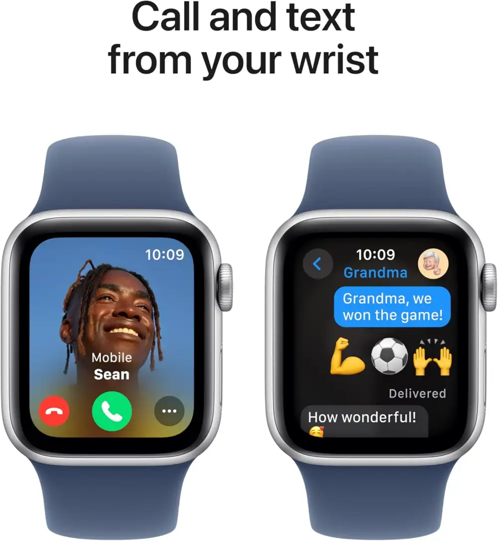 Apple Watch SE 2nd Gen GPS 40mm Silver Case with Denim Sport Band M/L